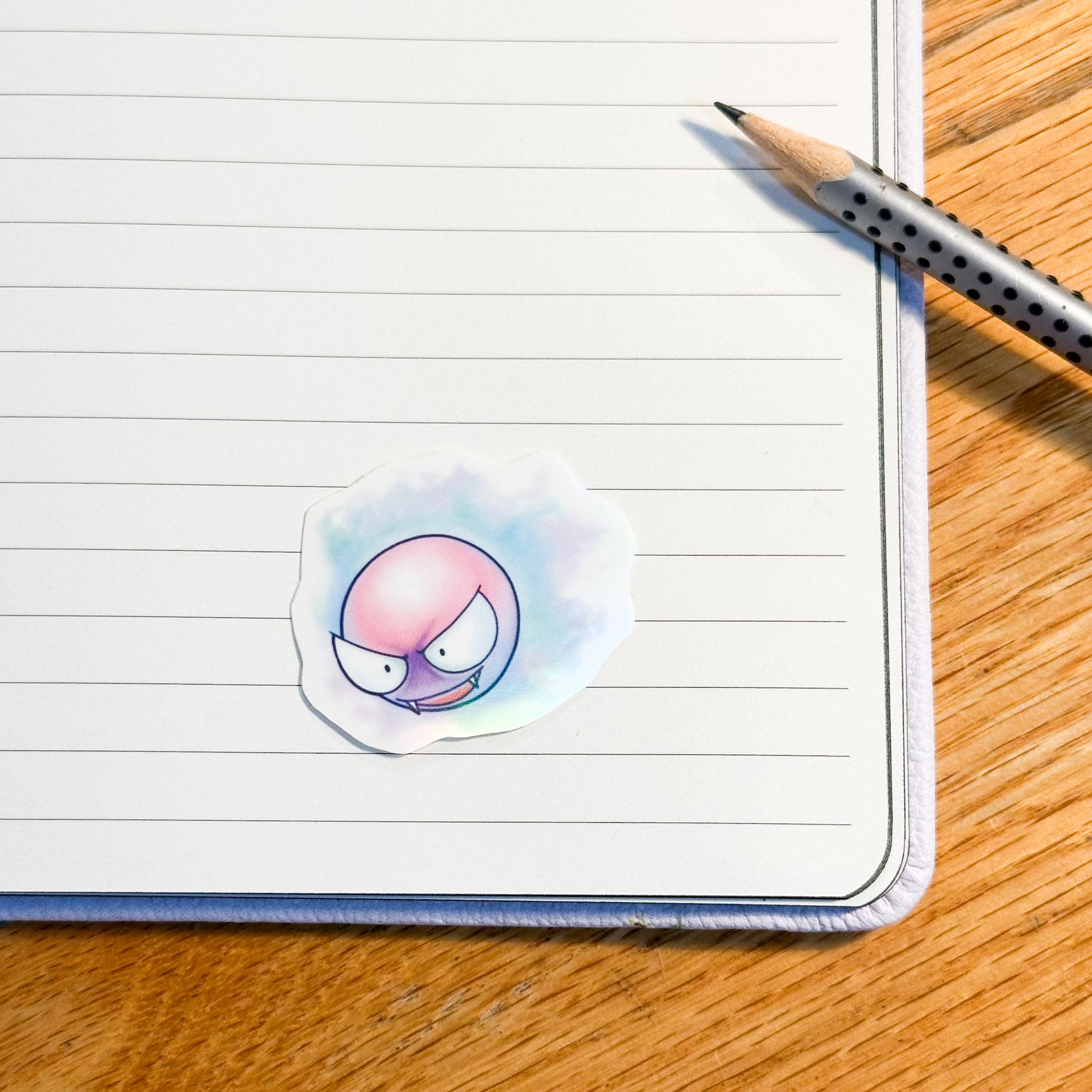 showing the gastly by itself for the pastel pokemon gengar, haunter and gastly stickers