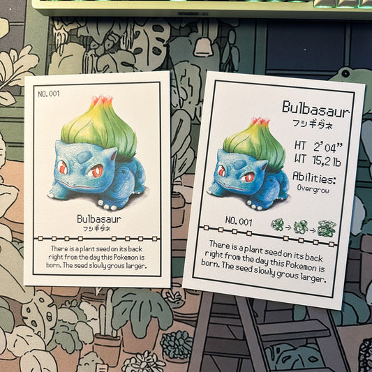 Bulbasaur Pokedex entry print A5