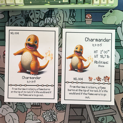 Charmander Pokedex entry print A5