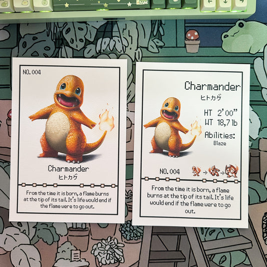 Charmander Pokedex entry print A5