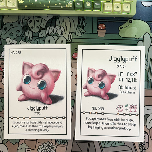 Jigglypuff Pokedex entry print A5