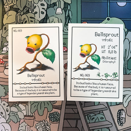 Bellsprout Pokedex entry print A5