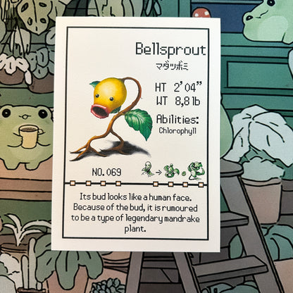 Bellsprout Pokedex entry print A5