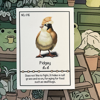 Pidgey Pokedex entry print A5