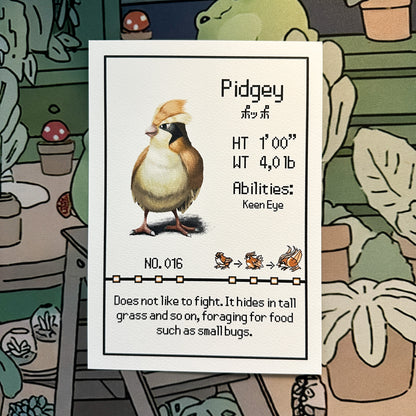 Pidgey Pokedex entry print A5