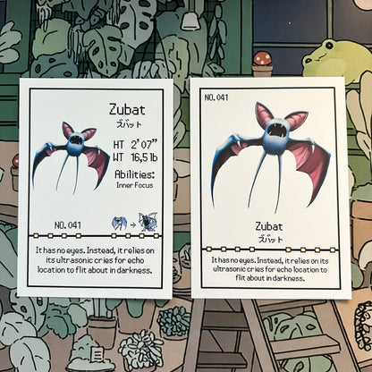 Zubat Pokedex entry print A5