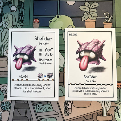 Shellder Pokedex entry print A5