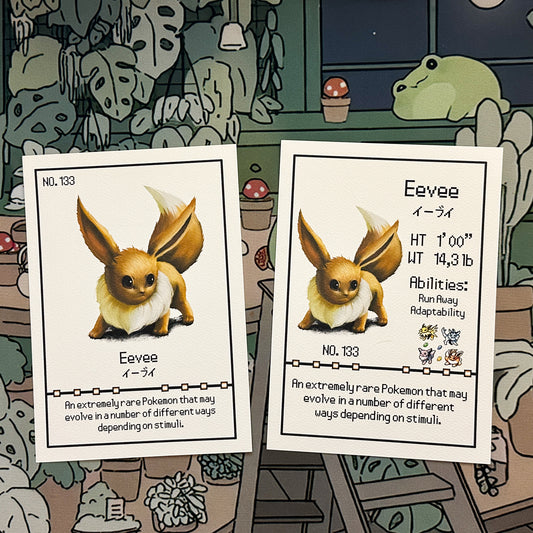 Eevee Pokedex entry print A5