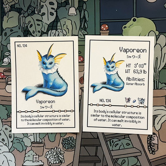 Vaporeon Pokedex entry print A5