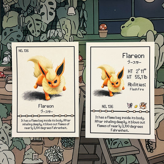 Flareon Pokedex entry print A5