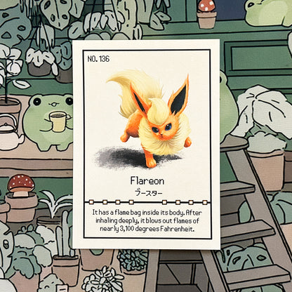 Flareon Pokedex entry print A5