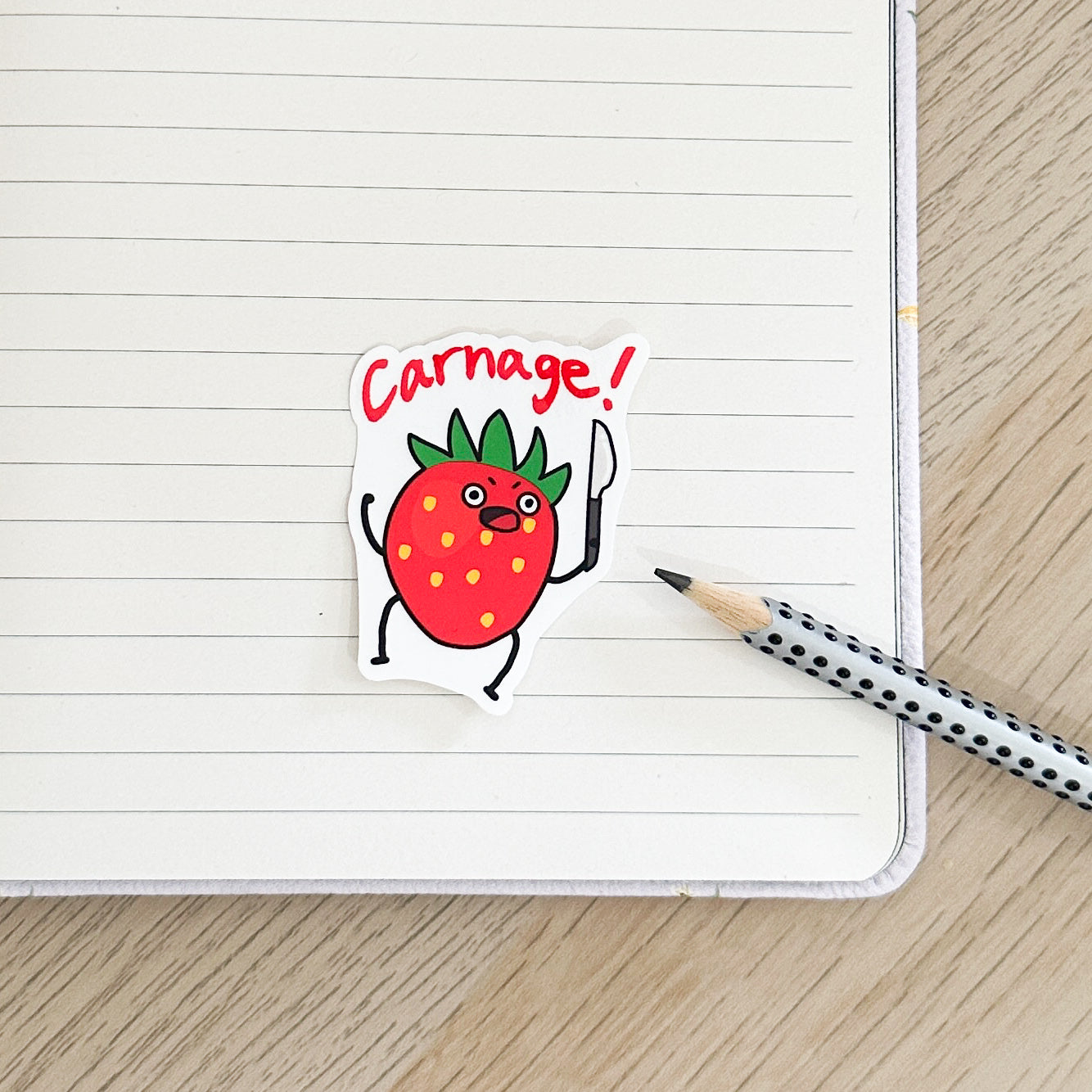 Carnage Strawberry Vinyl Sticker