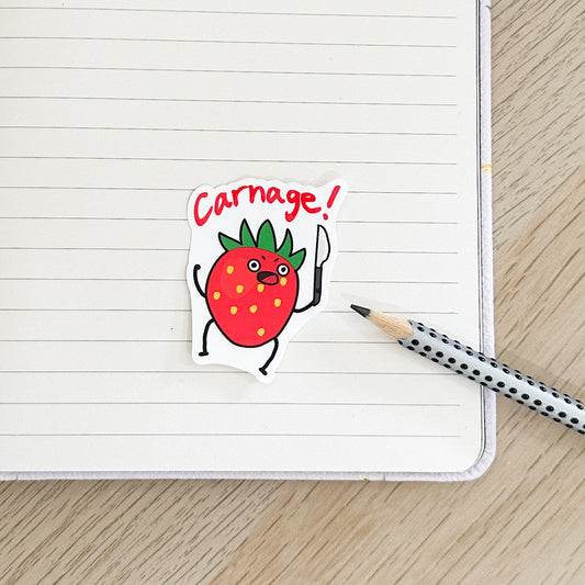 Carnage Strawberry Vinyl Sticker