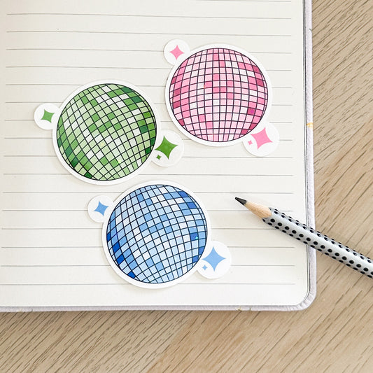 Glitter Disco Ball Vinyl Sticker