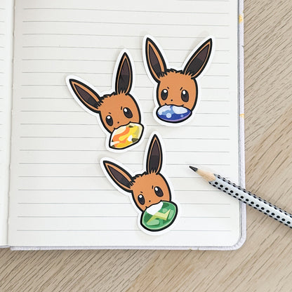 Eevee evolution stone vinyl Sticker