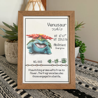#003 Venusaur Pokedex Print