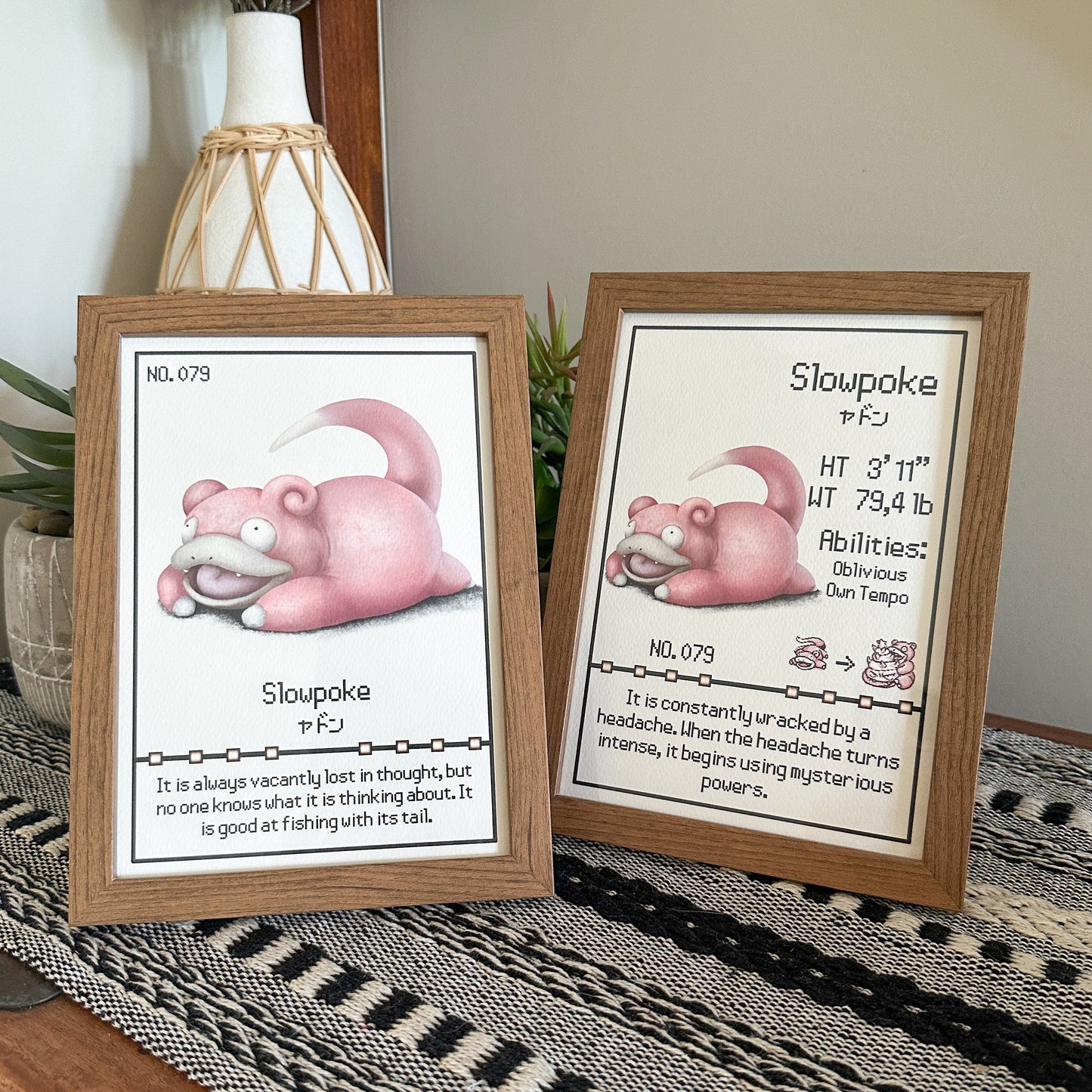#079 Slowpoke Pokedex Print