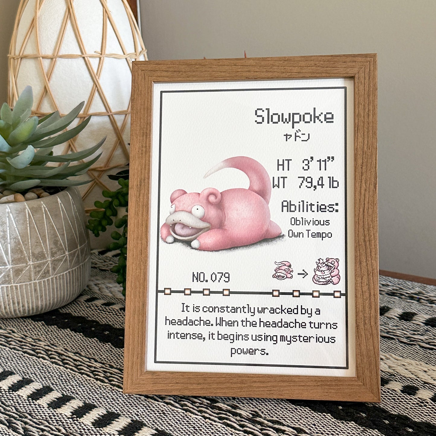 #079 Slowpoke Pokedex Print