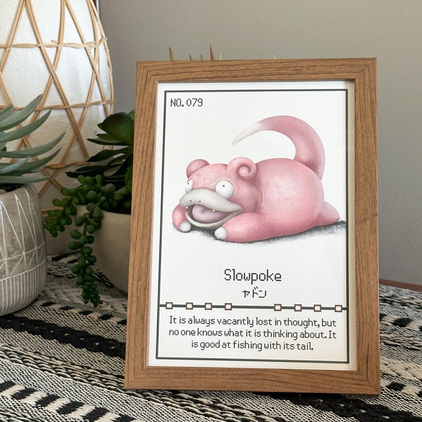 #079 Slowpoke Pokedex Print