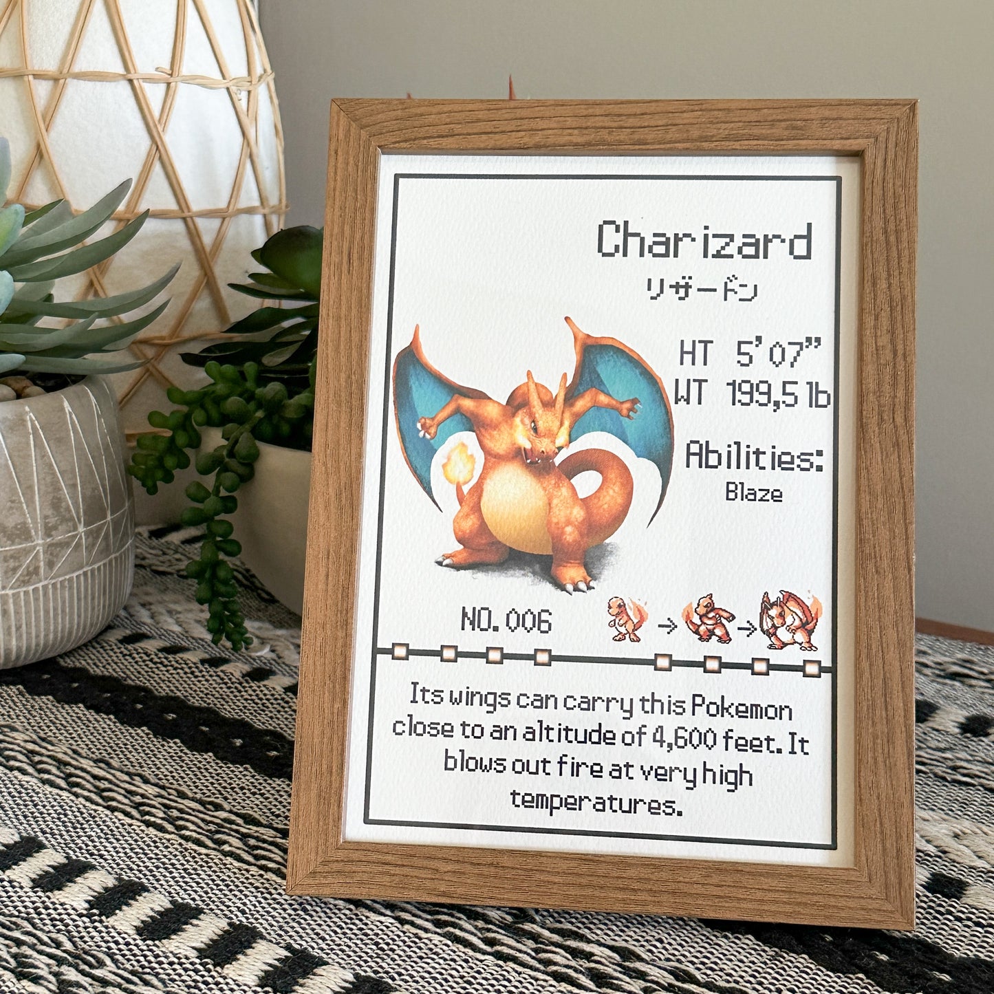 #006 Charizard Pokedex Print