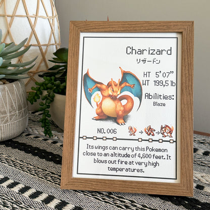 #006 Charizard Pokedex Print