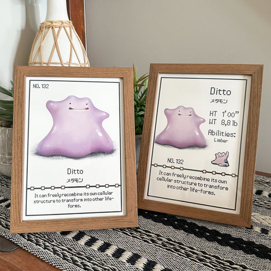 #132 Ditto Pokedex Print