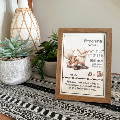 #059 Arcanine Pokedex Print