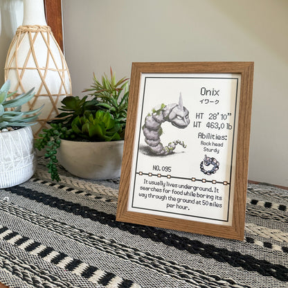 #095 Onix Pokedex Print
