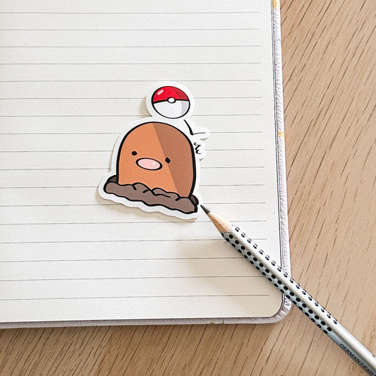 Depressed Diglett Vinyl Sticker