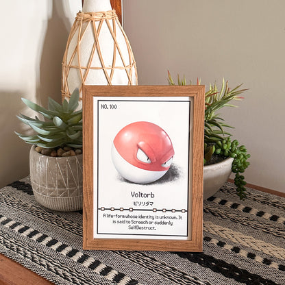 #100 Voltorb Pokedex Print