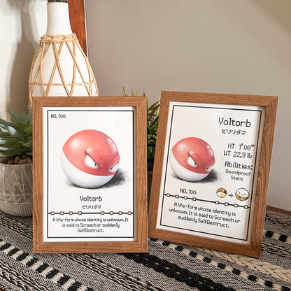 #100 Voltorb Pokedex Print
