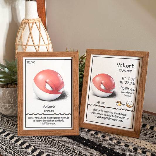 #100 Voltorb Pokedex Print