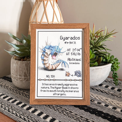 #130 Gyarados Pokedex Print