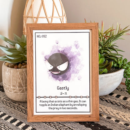 #092 Gastly Pokedex Print
