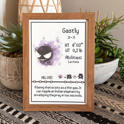 #092 Gastly Pokedex Print