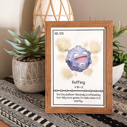 #109 Koffing Pokedex Print