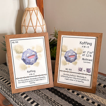#109 Koffing Pokedex Print