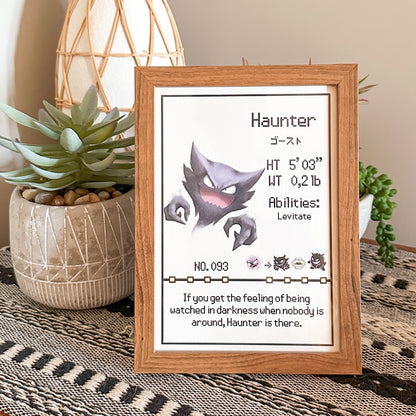 #093 Haunter Pokedex Print