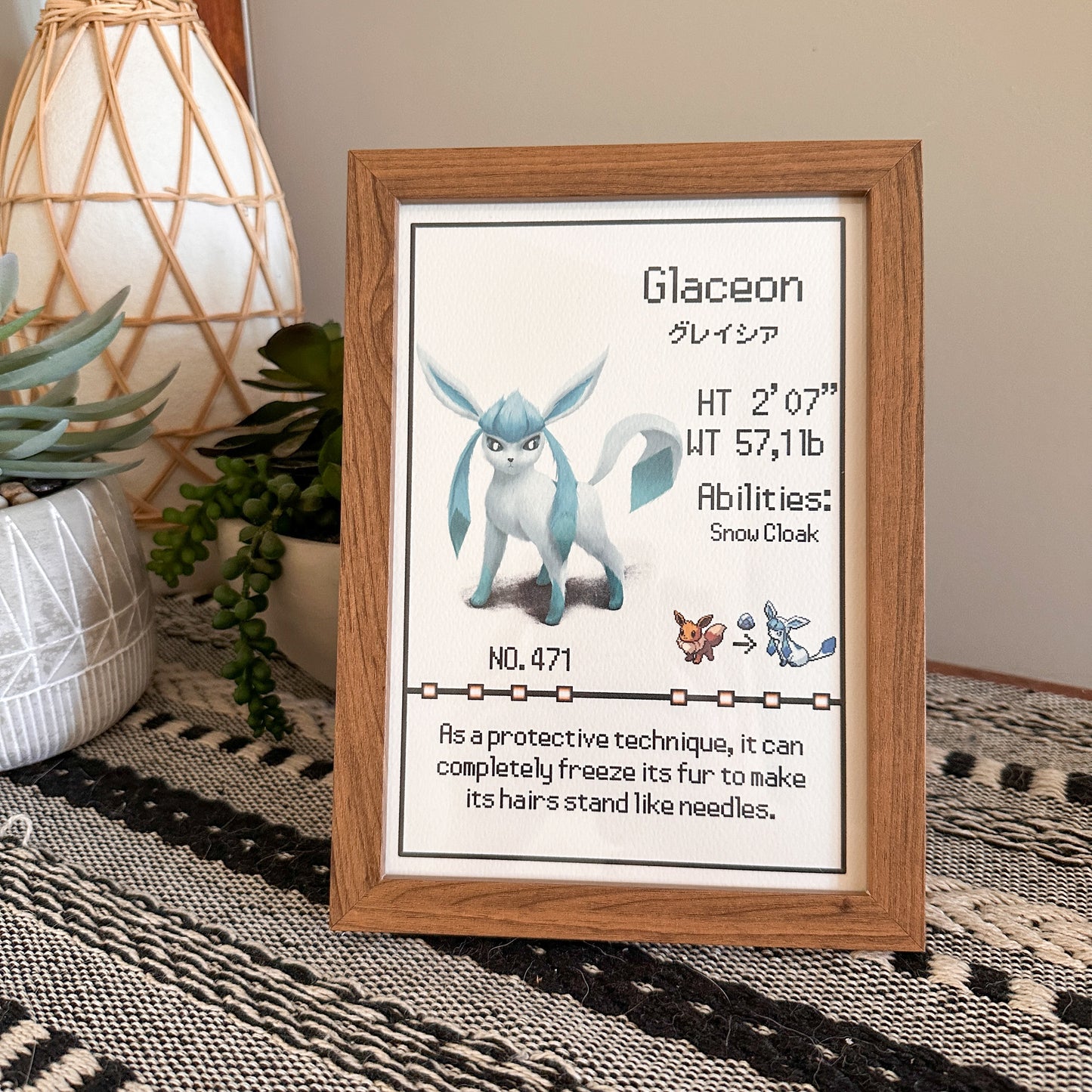 #471 Glaceon Pokedex Print