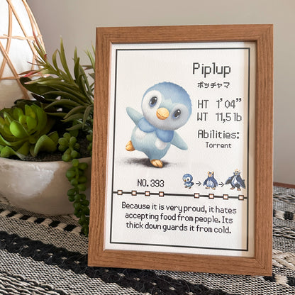 #393 Piplup Pokedex Print