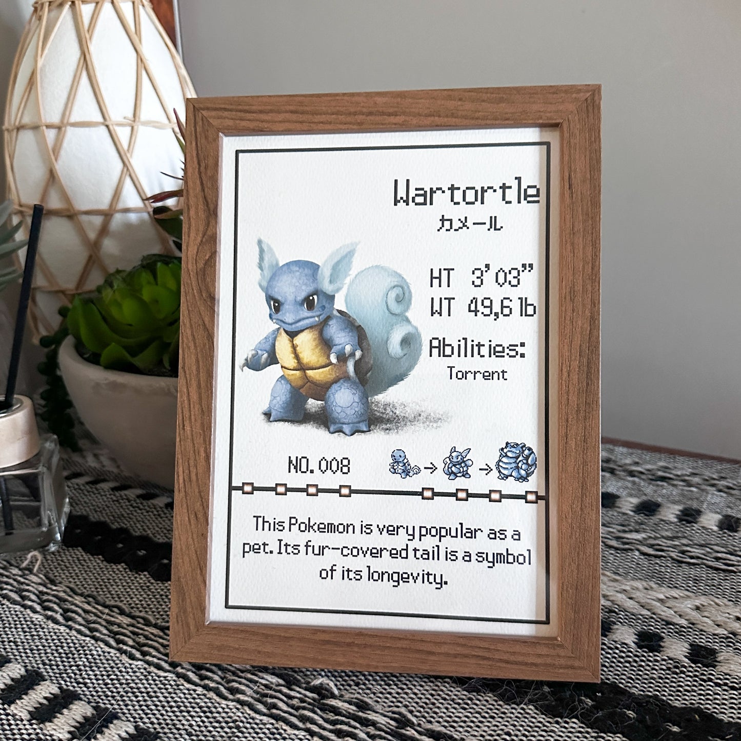 #008 Wartortle Pokedex Print