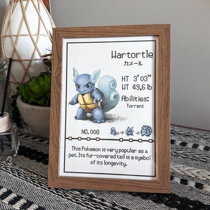 #008 Wartortle Pokedex Print