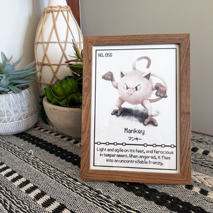 #056 Mankey Pokedex Print
