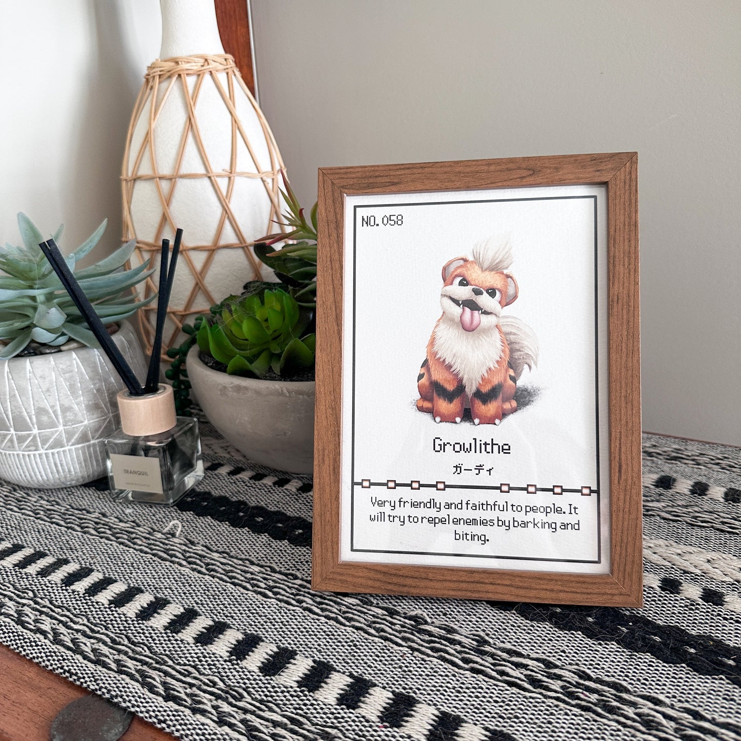 #058 Growlithe Pokedex Print
